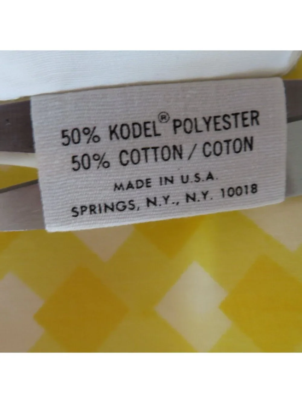 Vintage Springmaid King Size Pillowcase 1 Yellow Gingham Pattern No Iron USA